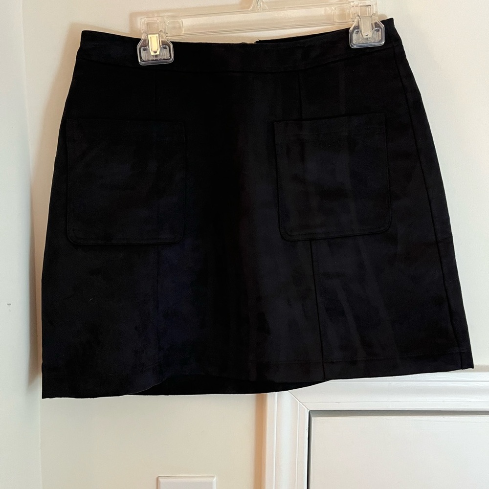 Black suede skirt